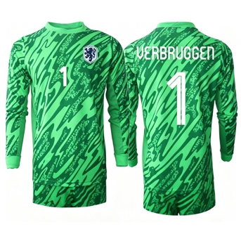 Billige Fotballdrakt Nederland Bart Verbruggen #1 Keeper Replika Bortedrakt VM 2026 Langermet